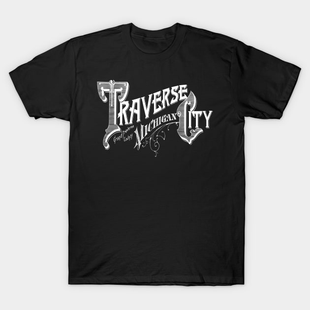 Vintage Traverse City, MI T-Shirt by DonDota